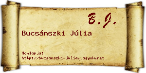 Bucsánszki Júlia névjegykártya