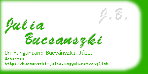 julia bucsanszki business card